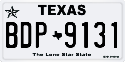TX license plate BDP9131