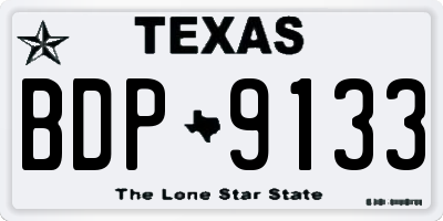TX license plate BDP9133