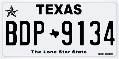 TX license plate BDP9134