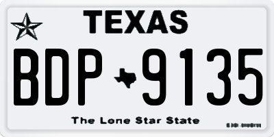 TX license plate BDP9135