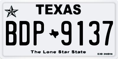 TX license plate BDP9137
