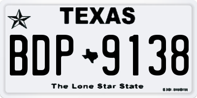 TX license plate BDP9138