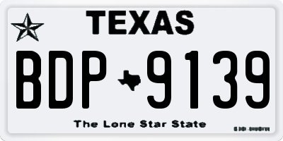 TX license plate BDP9139