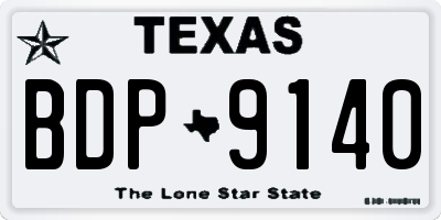 TX license plate BDP9140