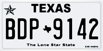 TX license plate BDP9142