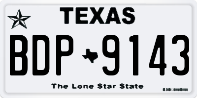 TX license plate BDP9143