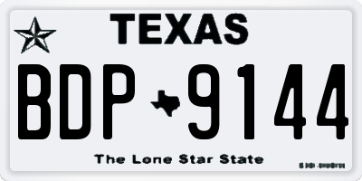 TX license plate BDP9144