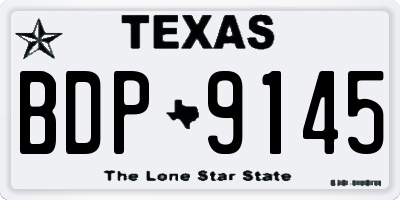 TX license plate BDP9145