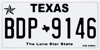 TX license plate BDP9146