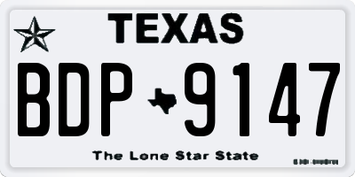 TX license plate BDP9147