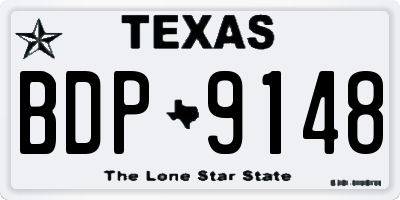 TX license plate BDP9148