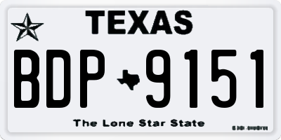 TX license plate BDP9151