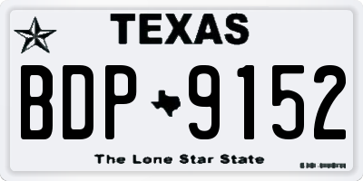TX license plate BDP9152