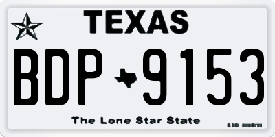 TX license plate BDP9153