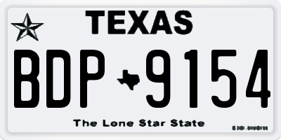 TX license plate BDP9154
