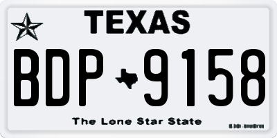 TX license plate BDP9158