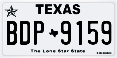 TX license plate BDP9159