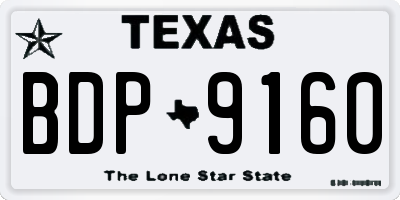 TX license plate BDP9160