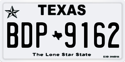 TX license plate BDP9162