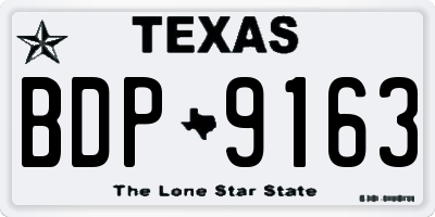 TX license plate BDP9163