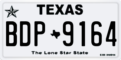 TX license plate BDP9164
