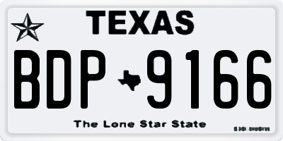TX license plate BDP9166