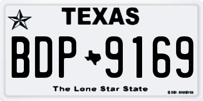 TX license plate BDP9169