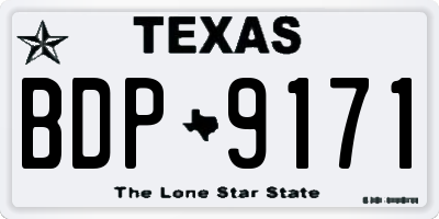 TX license plate BDP9171