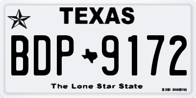 TX license plate BDP9172