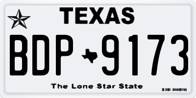 TX license plate BDP9173