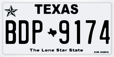TX license plate BDP9174