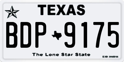 TX license plate BDP9175