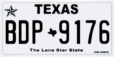 TX license plate BDP9176