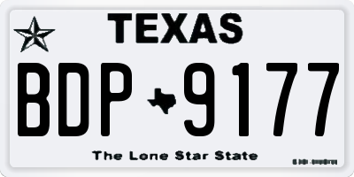 TX license plate BDP9177