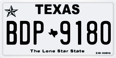 TX license plate BDP9180