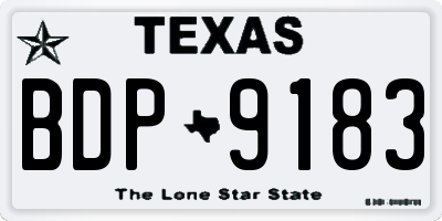 TX license plate BDP9183