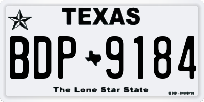 TX license plate BDP9184