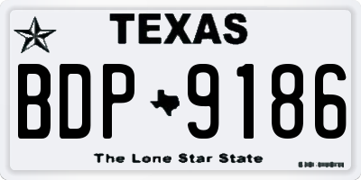 TX license plate BDP9186