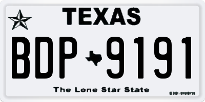 TX license plate BDP9191