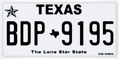TX license plate BDP9195
