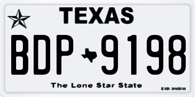 TX license plate BDP9198