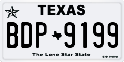 TX license plate BDP9199