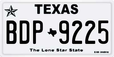 TX license plate BDP9225
