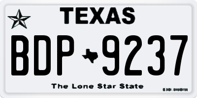 TX license plate BDP9237