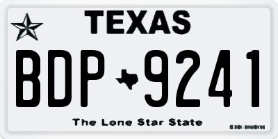 TX license plate BDP9241