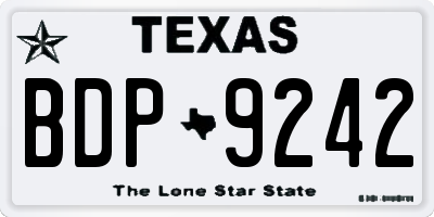 TX license plate BDP9242