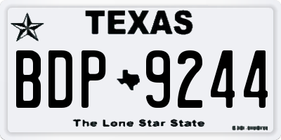 TX license plate BDP9244