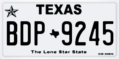 TX license plate BDP9245