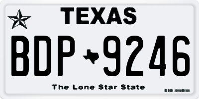 TX license plate BDP9246