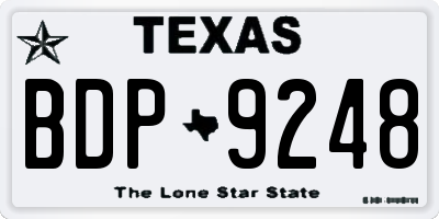 TX license plate BDP9248